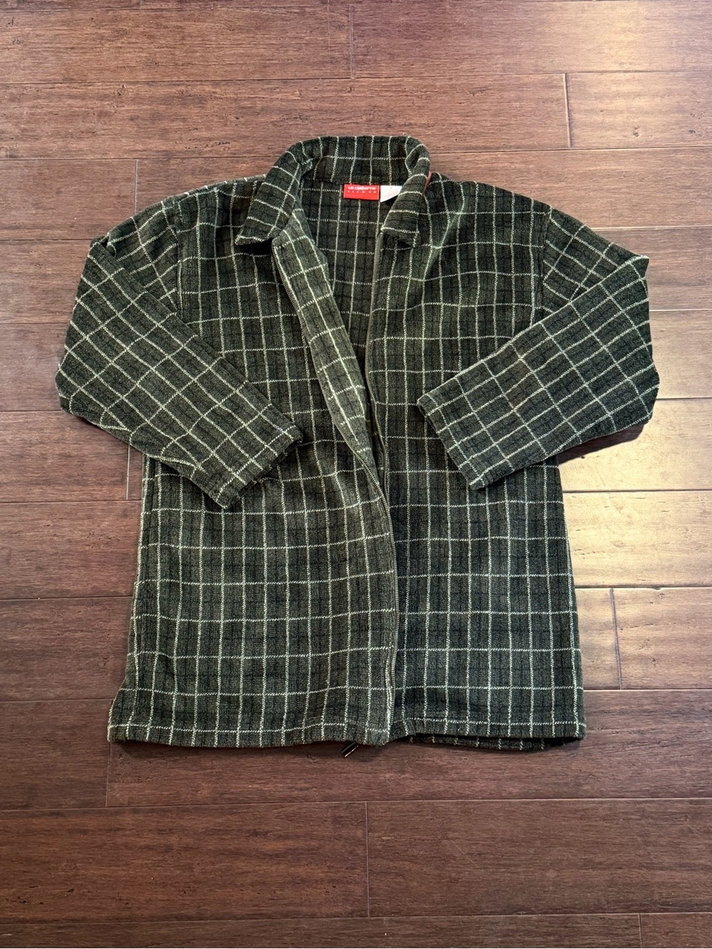 Liz Claiborne Dark Green and Cream Plaid Jacket